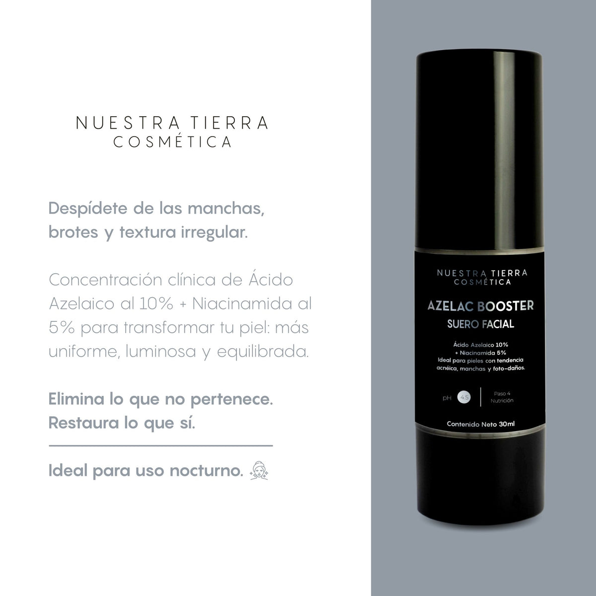 Kit Black Booster Azelaico 10% + Tranexamico 10% para Manchas Rebeldes - Nuestra Tierra Cosmética Ancestral