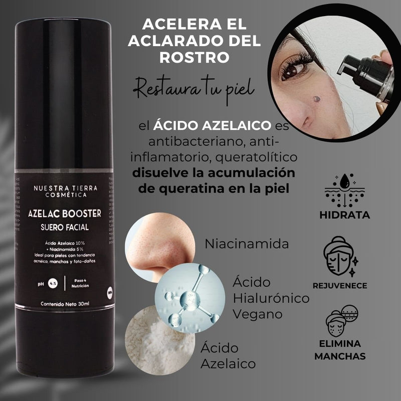 Kit Black Booster Azelaico 10% + Tranexamico 10% para Manchas Rebeldes - Nuestra Tierra Cosmética Ancestral