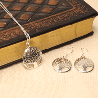 Kit de Poder Dije Cadena y Aretes Arbol de la Vida 🌳 - Nuestra Tierra Cosmética Ancestral