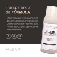 Koji Gel Despigmentante para piel morena con Ac. Glicolico, Kojico y Vit. C - Nuestra Tierra Cosmética Ancestral