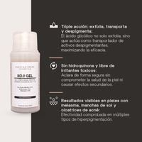 Koji Gel Despigmentante para piel morena con Ac. Glicolico, Kojico y Vit. C - Nuestra Tierra Cosmética Ancestral