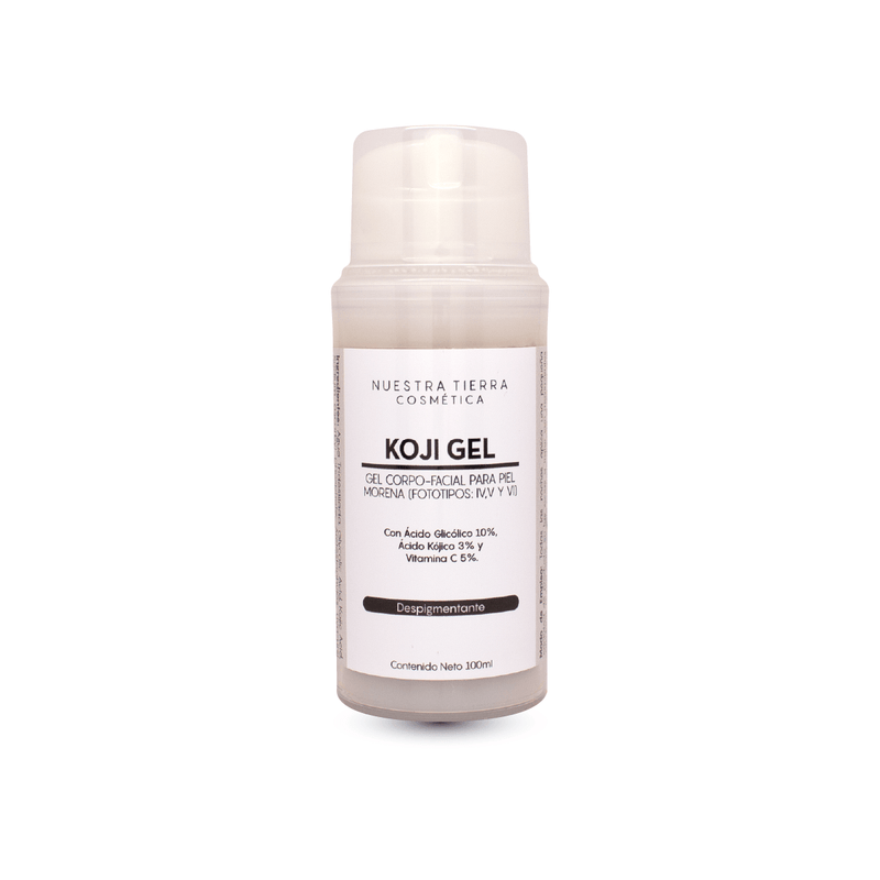 Koji Gel Despigmentante para piel morena con Ac. Glicolico, Kojico y Vit. C - Nuestra Tierra Cosmética Ancestral