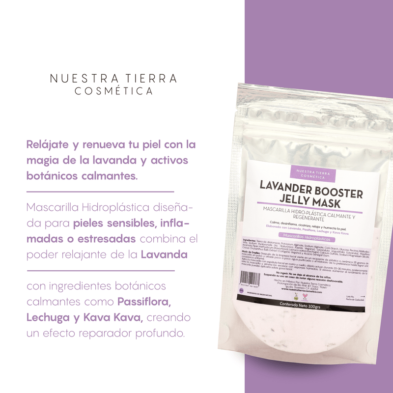 Lavander Booster Mascarilla Hidro - Plastica Calmante y Cicatrizante - Nuestra Tierra Cosmética Ancestral