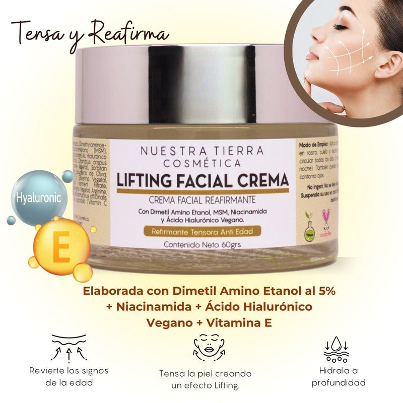 Lifting facial crema reafirmante y tensora - Nuestra Tierra Cosmética Ancestral
