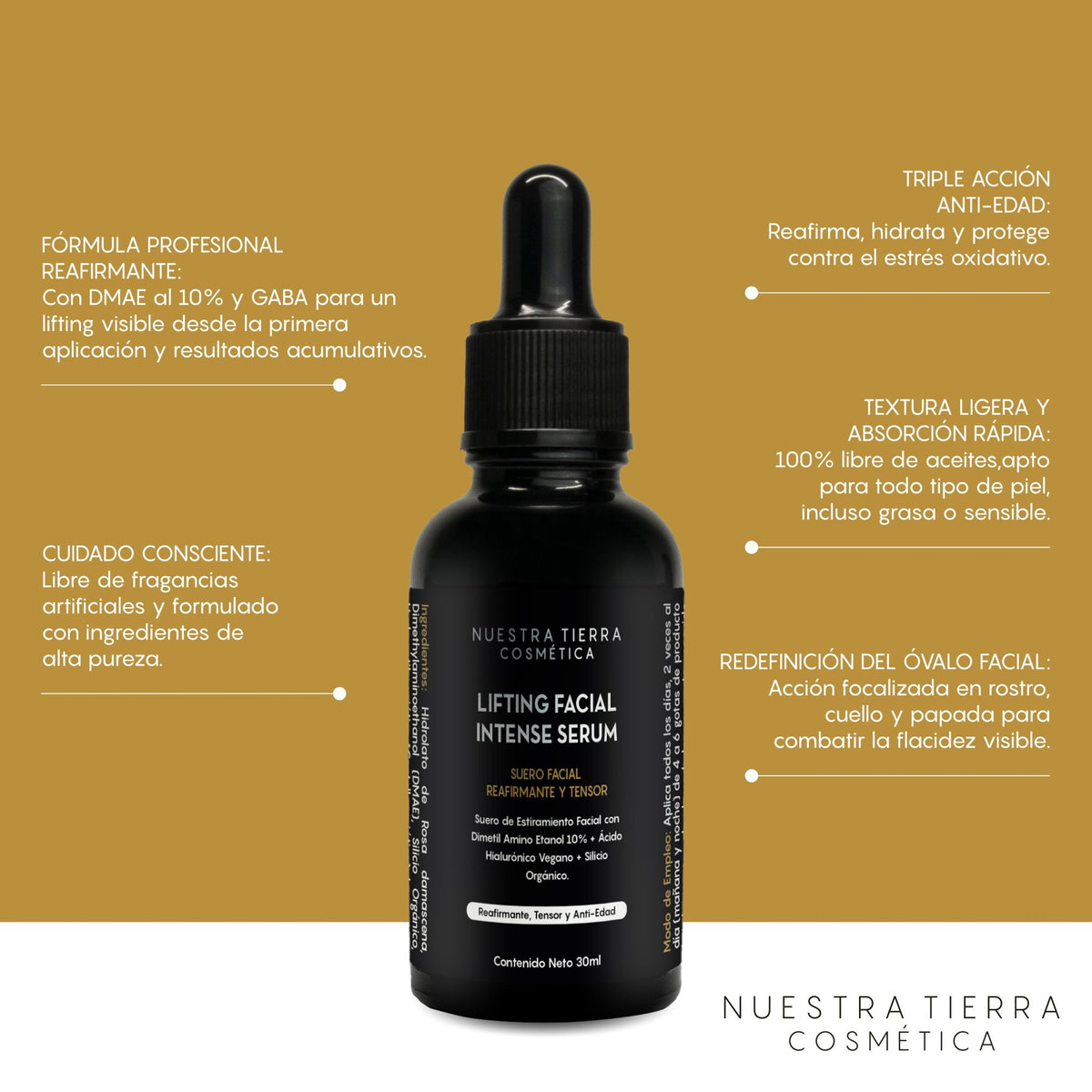 Lifting Facial Intense Serum - Nuestra Tierra Cosmética Ancestral