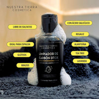 Limpiador de Carbon Dtox, Limpia, Purifica. 60ml - Nuestra Tierra Cosmética Ancestral