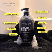 Limpiador de Carbón Dtox Renueva, Rescata y Purifica Rostro, Cuerpo y Cuero Cabelludo - Nuestra Tierra Cosmética Ancestral
