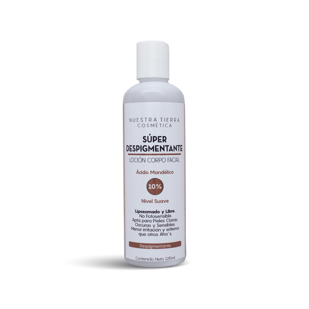 Locion Super Despigmentante Acido Mandelico 10% Aclarante de uso nocturno para rostro y cuerpo - Nuestra Tierra Cosmética Ancestral