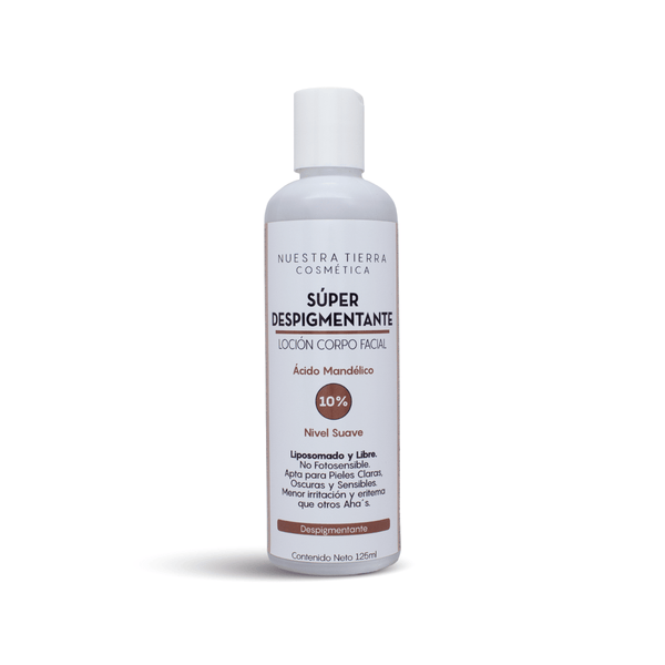 Locion Super Despigmentante Acido Mandelico 10% Aclarante de uso nocturno para rostro y cuerpo - Nuestra Tierra Cosmética Ancestral
