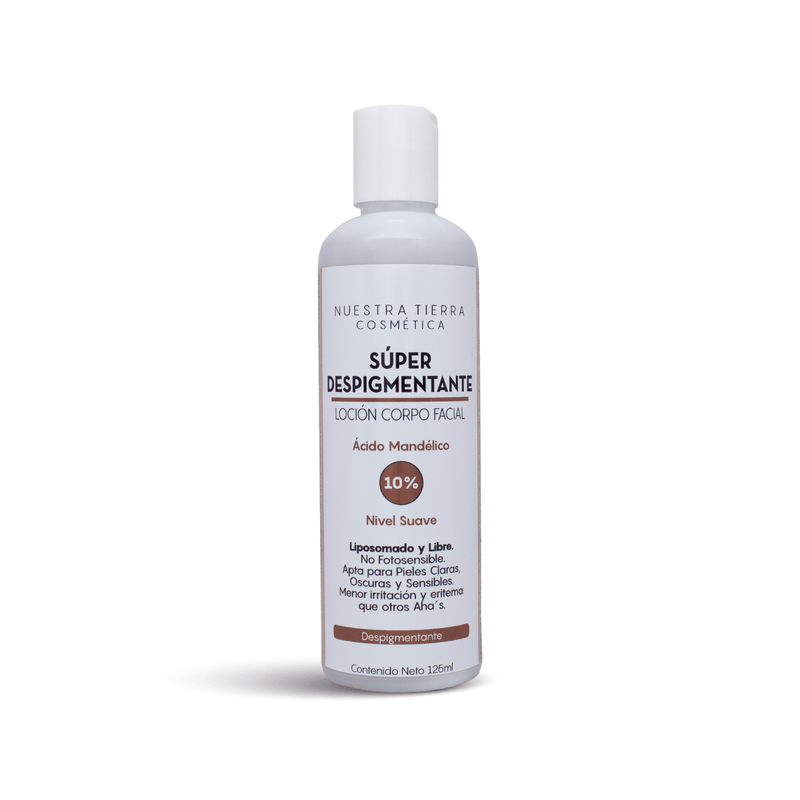 Locion Super Despigmentante Acido Mandelico 10% Aclarante de uso nocturno para rostro y cuerpo - Nuestra Tierra Cosmética Ancestral
