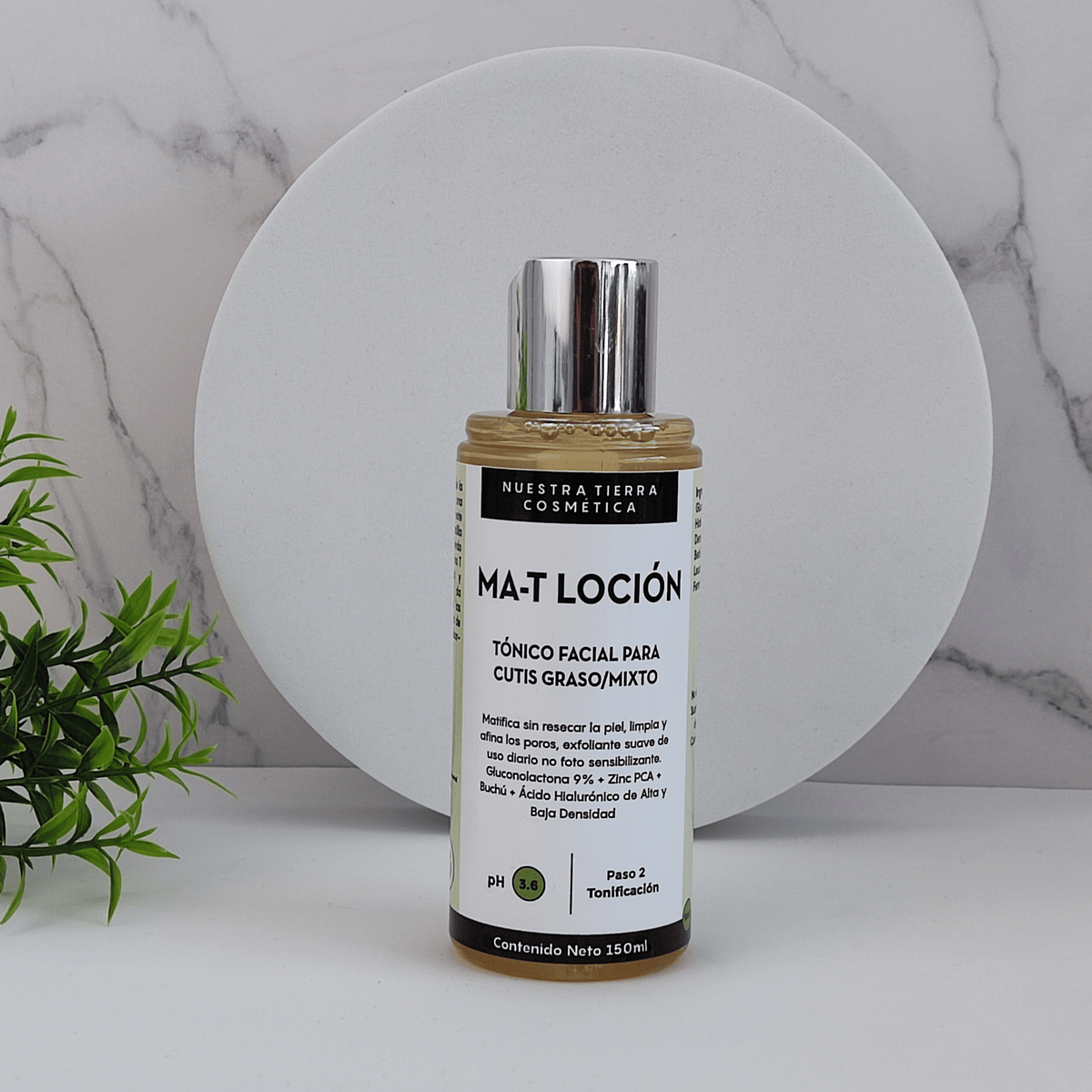 Ma - T Locion Matificante y exfoliante suave para cutis Graso/Mixto - Nuestra Tierra Cosmética Ancestral