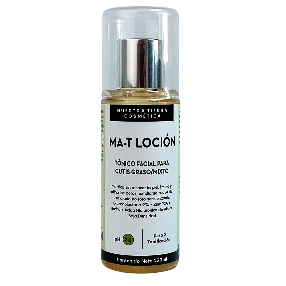 Ma - T Locion Matificante y exfoliante suave para cutis Graso/Mixto - Nuestra Tierra Cosmética Ancestral