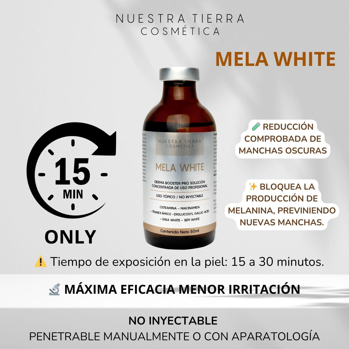 Mela White - Vial despigmentante - Nuestra Tierra Cosmética Ancestral