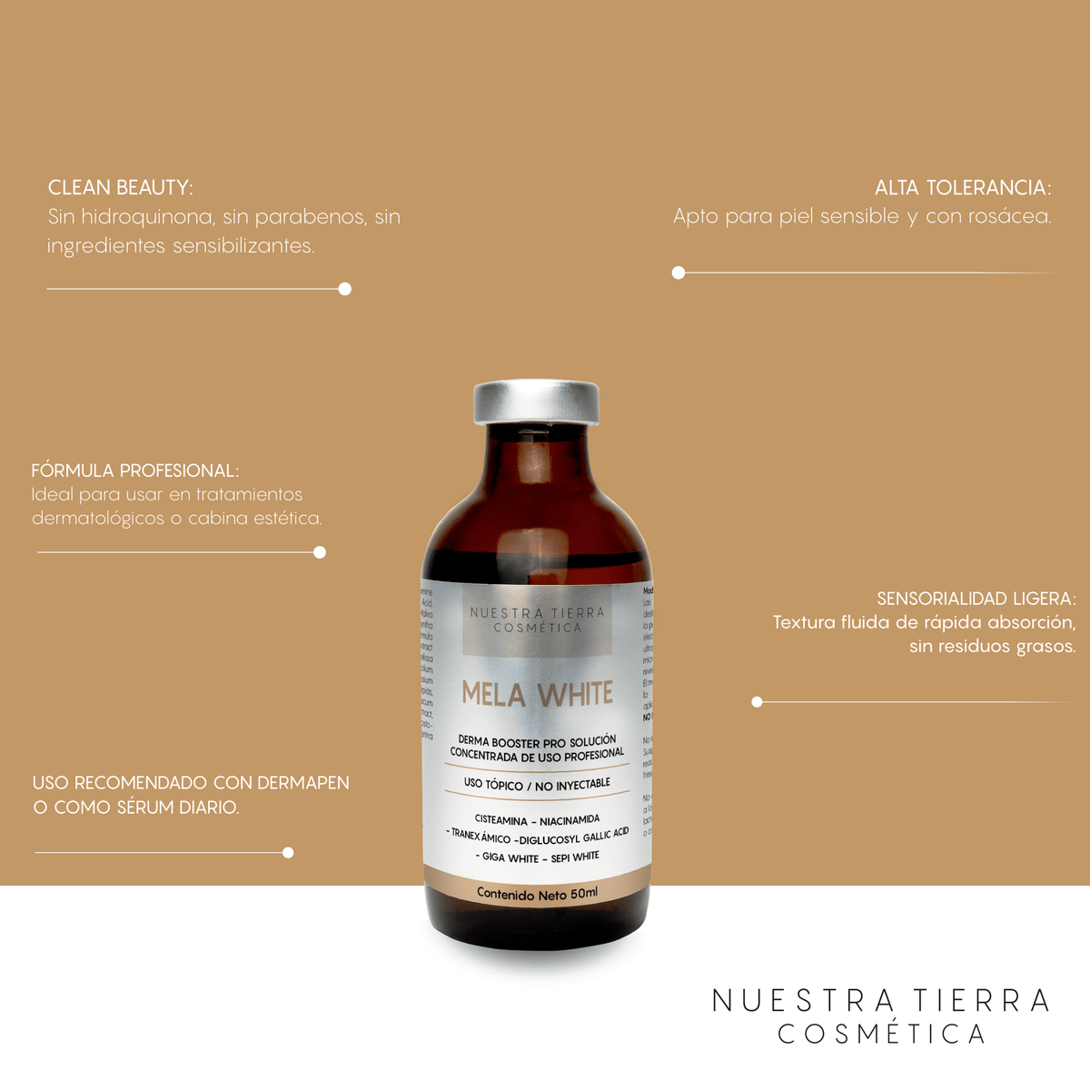 Mela White - Vial despigmentante - Nuestra Tierra Cosmética Ancestral