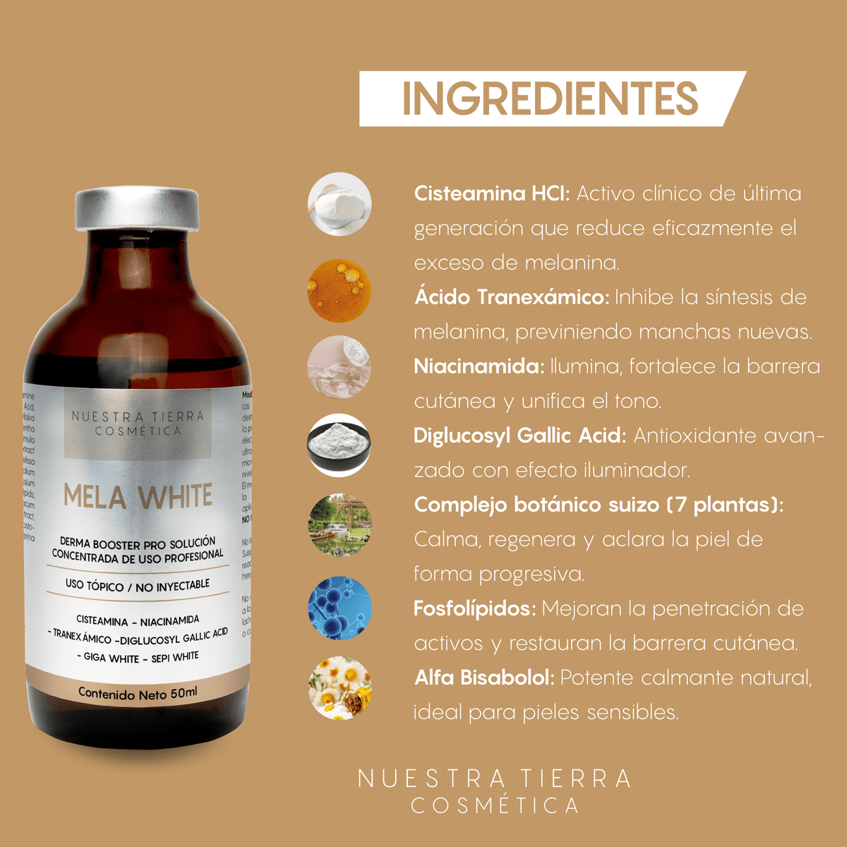 Mela White - Vial despigmentante - Nuestra Tierra Cosmética Ancestral