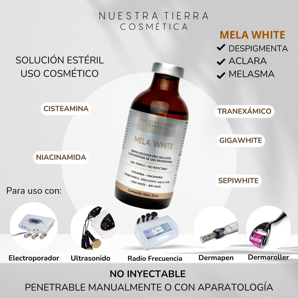 Mela White - Vial despigmentante - Nuestra Tierra Cosmética Ancestral