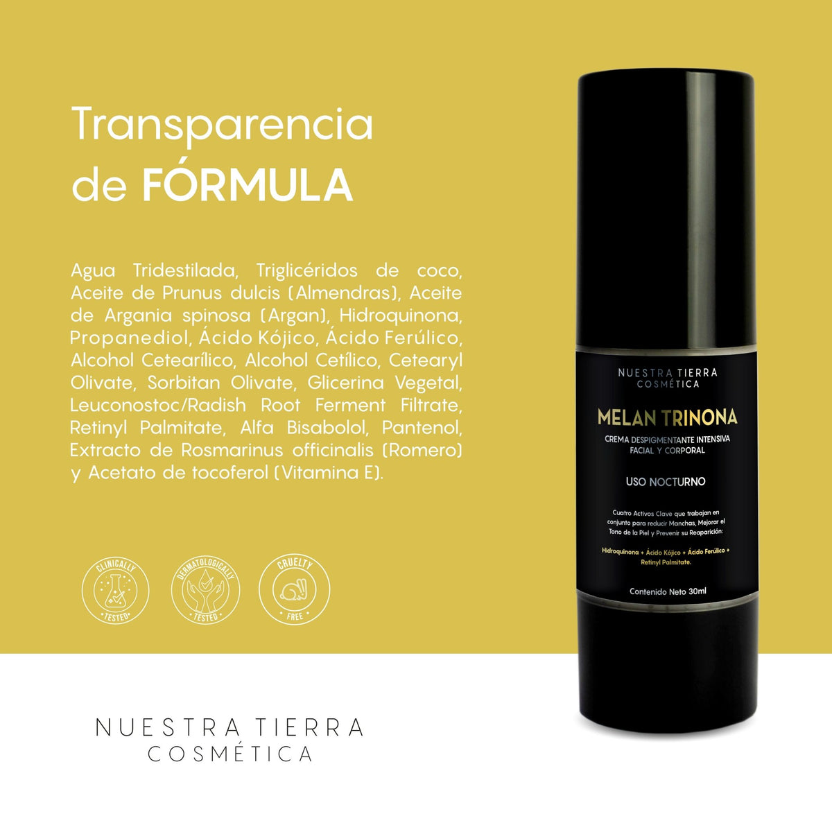 MelanTrinona Crema Despigmentante Intensiva - Nuestra Tierra Cosmética Ancestral