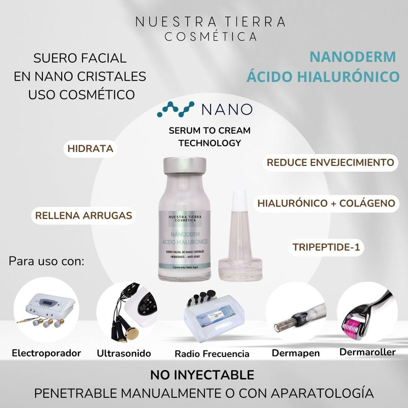 Nano Cristales de Acido Hialuronico Hidratante Anti - Edad - Nuestra Tierra Cosmética Ancestral