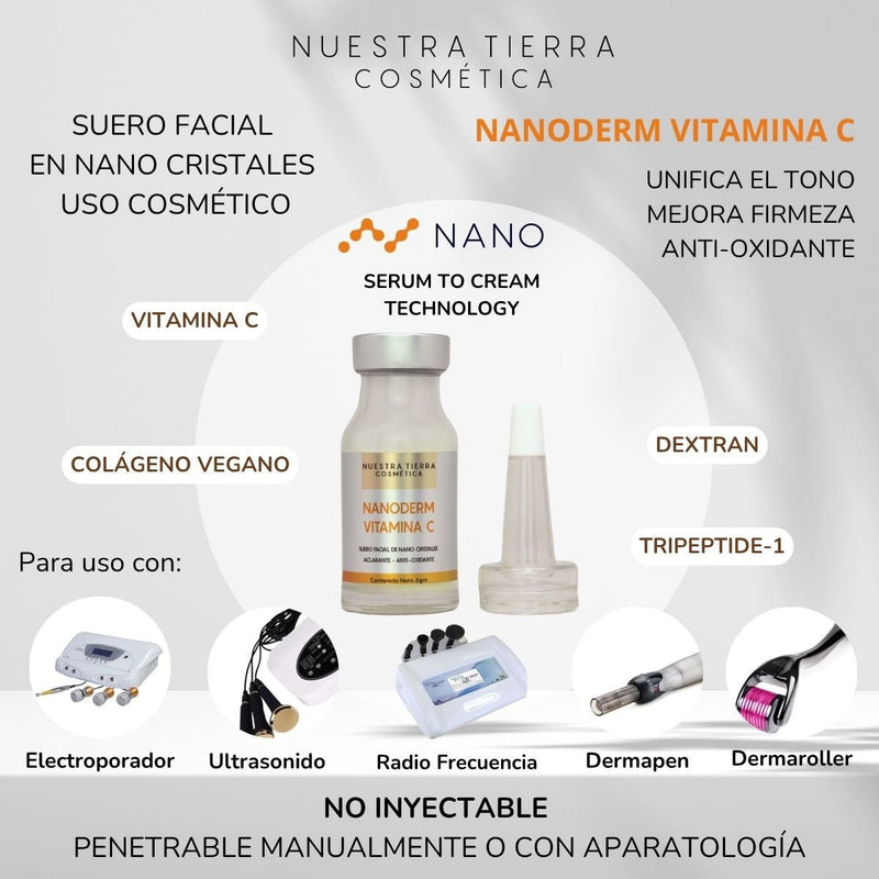 Nano Cristales de Vitamina C Aclarante, anti - oxidante, unifica el tono de la piel - Nuestra Tierra Cosmética Ancestral