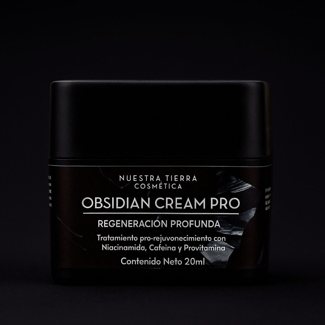 Obsidian Cream Pro 20ml espátula incluida - Nuestra Tierra Cosmética Ancestral