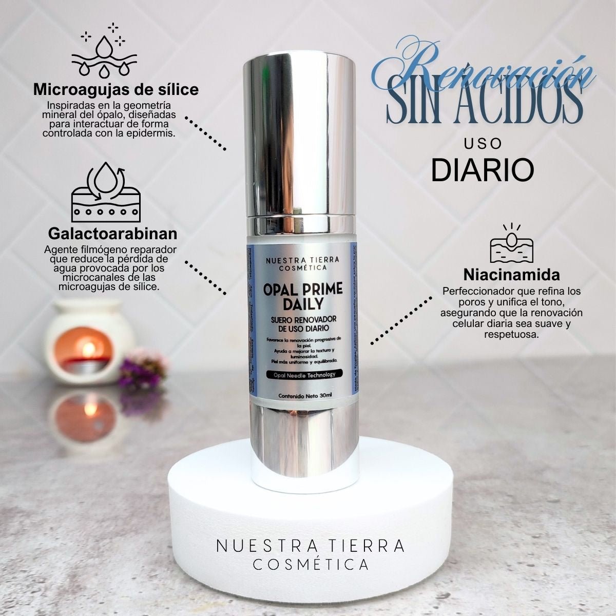 Opal Prime Daily Suero Renovador Uso Diario - Nuestra Tierra Cosmética Ancestral
