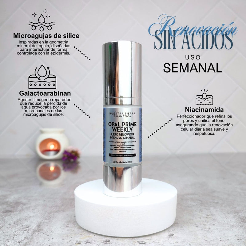 Opal Prime Weekly Suero Renovador Uso Semanal - Nuestra Tierra Cosmética Ancestral