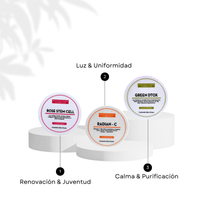 Pack Trilogía de la Luz Crystal Patches (Rose Stem + Radian C + Green Dtox) - Nuestra Tierra Cosmética Ancestral