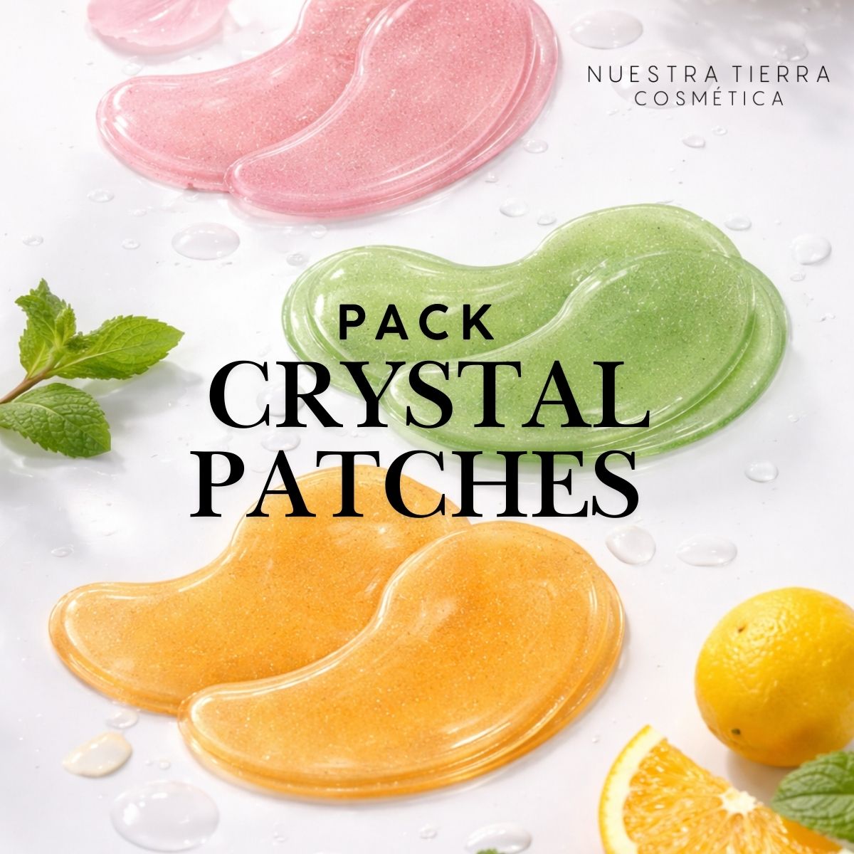 Pack Trilogía de la Luz Crystal Patches (Rose Stem + Radian C + Green Dtox) - Nuestra Tierra Cosmética Ancestral