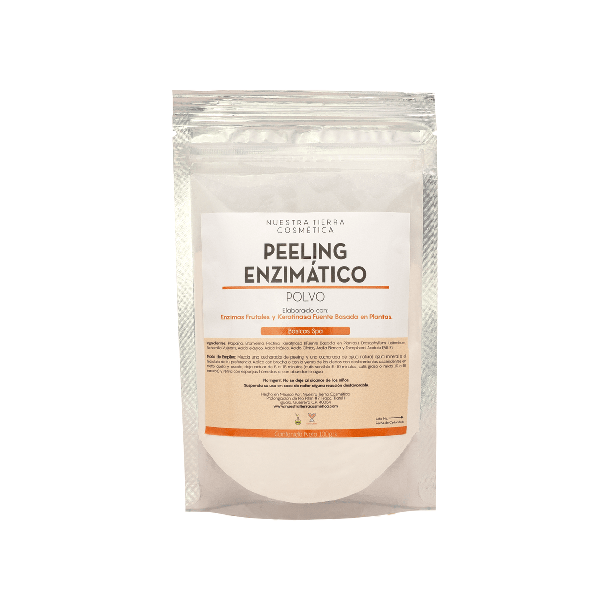 Peeling Enzimatico en Polvo Ideal para pieles sensibles y Dermapen - Nuestra Tierra Cosmética Ancestral