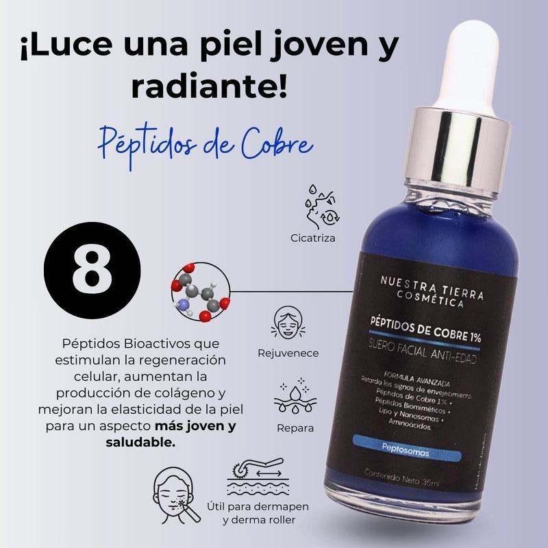 Peptidos De Cobre Suero Facial - Nuestra Tierra Cosmética Ancestral