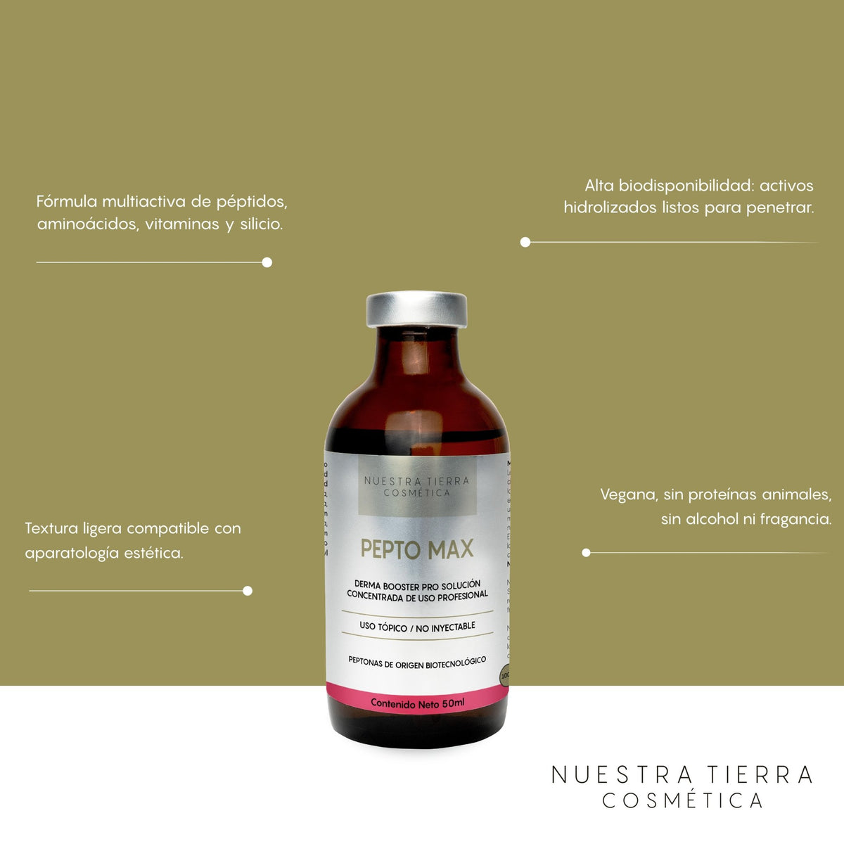 Pepto Max Solucion Concentrada Peptonas Vegetales Vial - Nuestra Tierra Cosmética Ancestral
