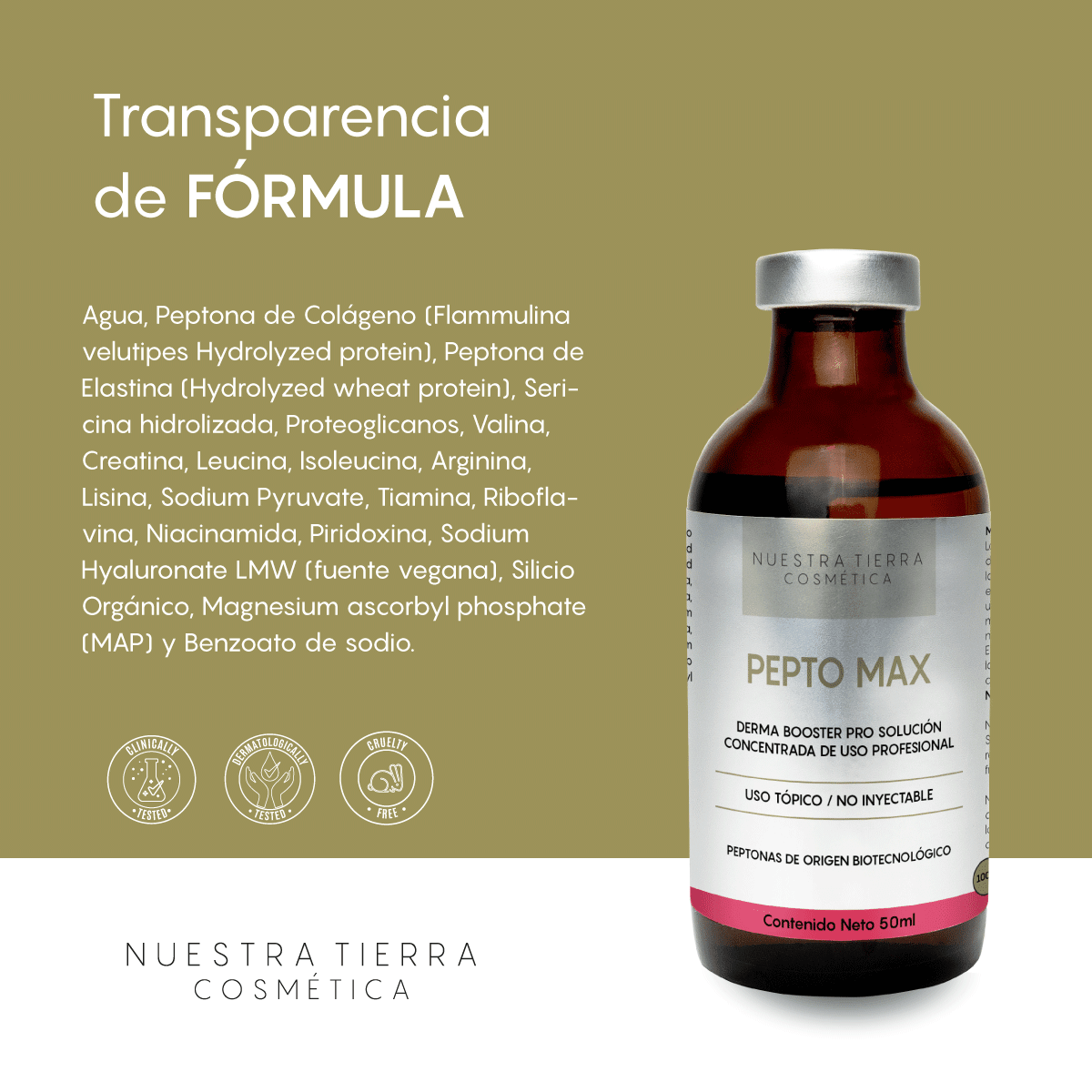 Pepto Max Solucion Concentrada Peptonas Vegetales Vial - Nuestra Tierra Cosmética Ancestral