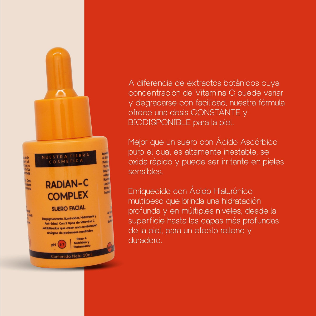 Radian - C Complex Suero Despigmentante e Iluminador - Nuestra Tierra Cosmética Ancestral