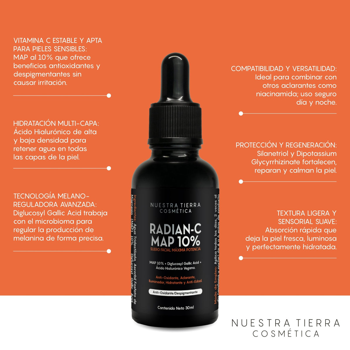 Radian - C MAP Suero de Vitamina C - Nuestra Tierra Cosmética Ancestral
