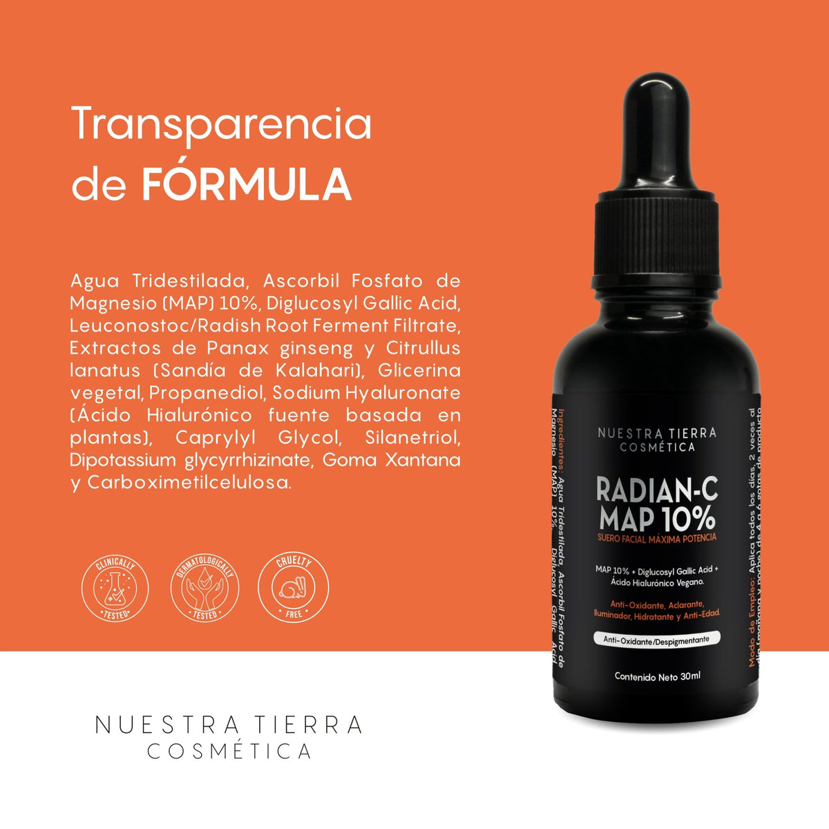 Radian - C MAP Suero de Vitamina C - Nuestra Tierra Cosmética Ancestral