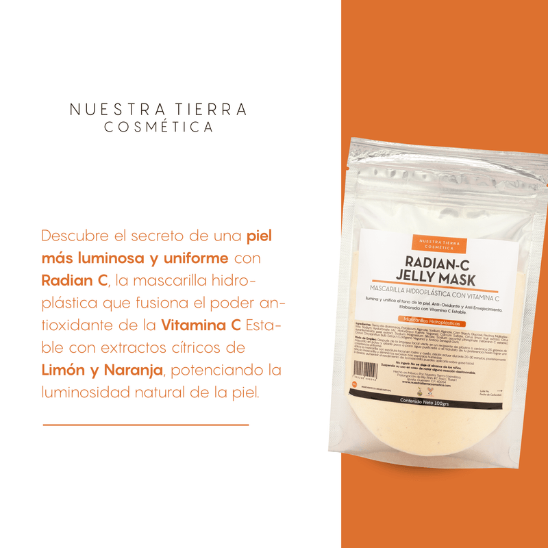 Radian - C Mascarilla Hidro - Plastica con Vitamina C estable Ilumina y unifica el tono de la piel - Nuestra Tierra Cosmética Ancestral