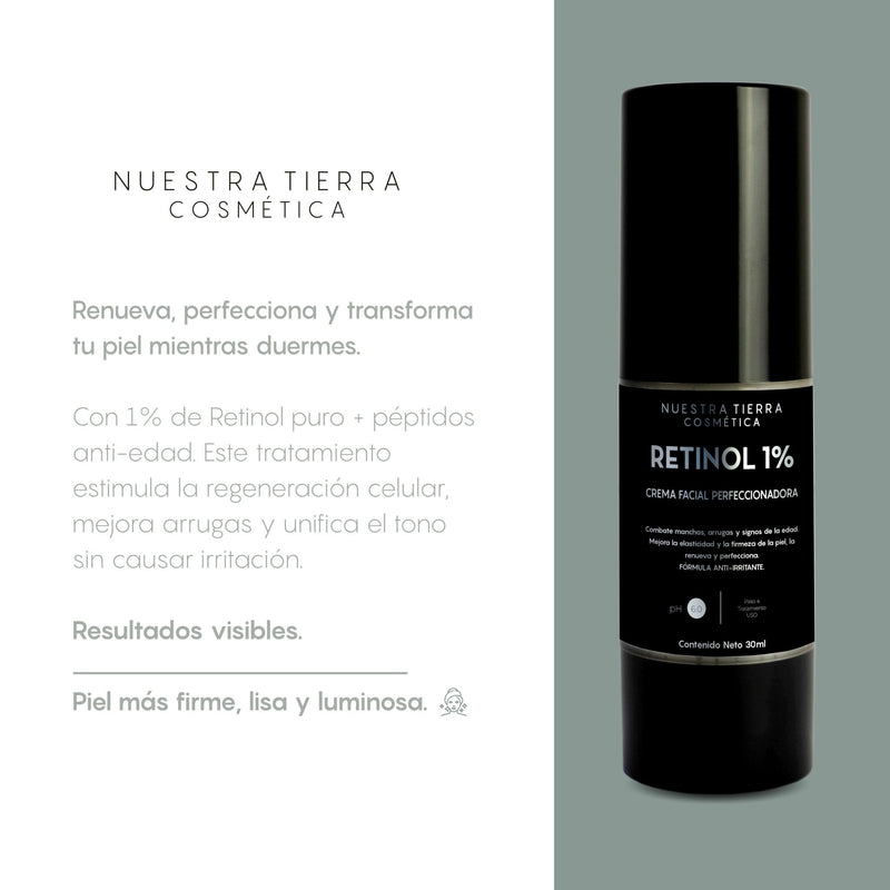 Retinol 1% Crema Facial Perfecccionadora - Nuestra Tierra Cosmética Ancestral