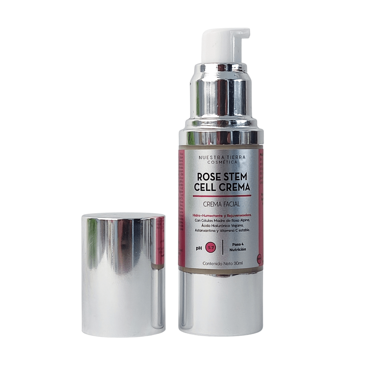 Rose Stem Cell Crema Facial Anti - Edad con Astanxantina - Nuestra Tierra Cosmética Ancestral