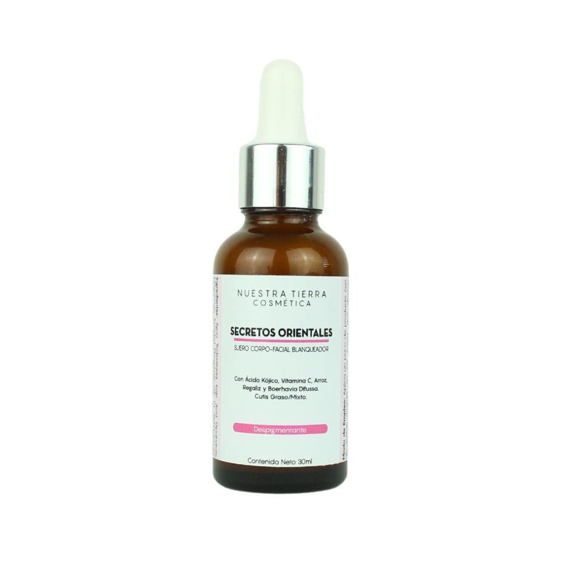 Secretos Orientales Suero Aclarante con Ac. Kojico, Arbutina y Vit. C - Nuestra Tierra Cosmética Ancestral