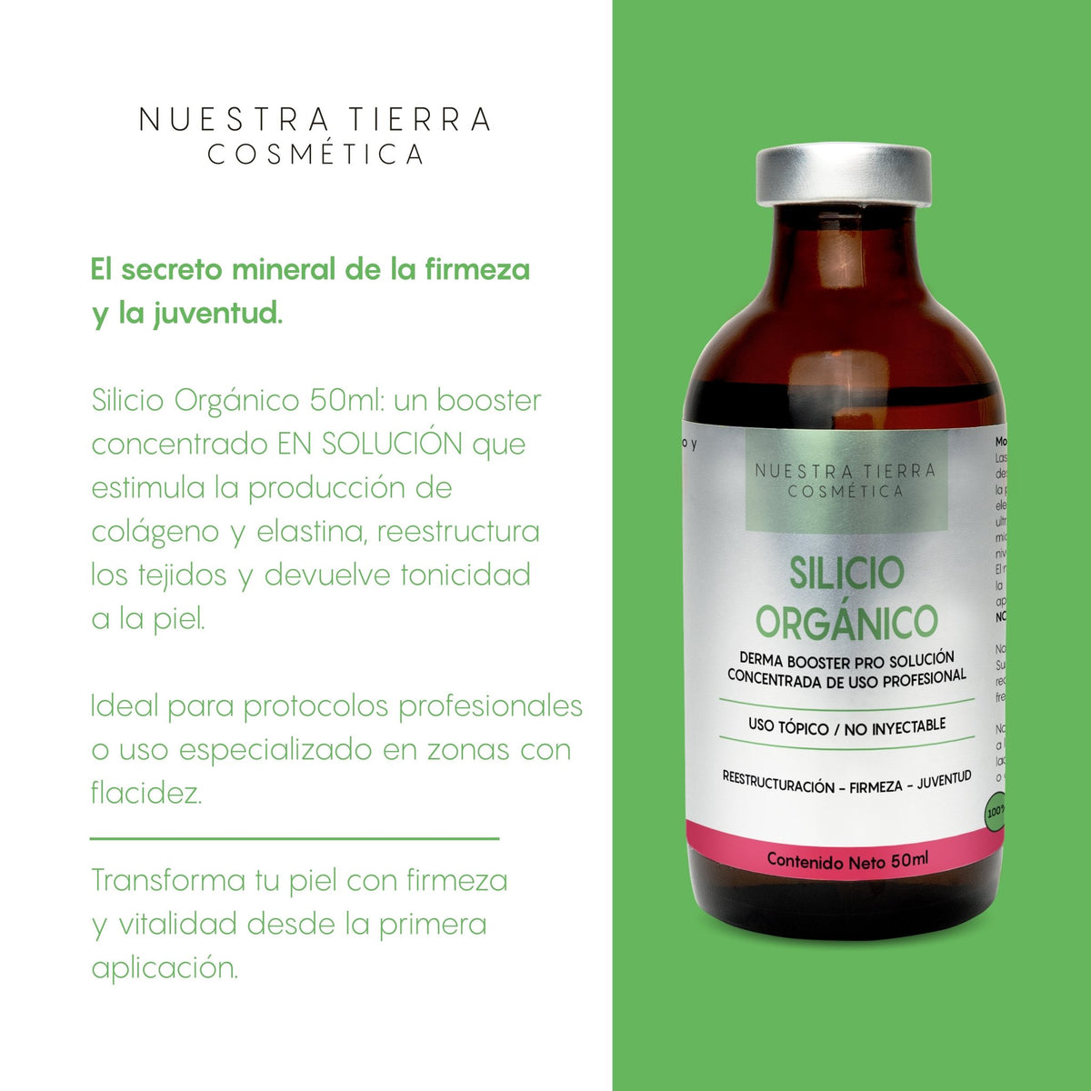 Silicio Organico Solucion Concentrada Vial - Nuestra Tierra Cosmética Ancestral