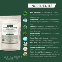 Spirulina Probiotic Jelly Mask - Mascarilla Hidroplastica con Spirulina y Probioticos - Nuestra Tierra Cosmética Ancestral