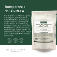 Spirulina Probiotic Jelly Mask - Mascarilla Hidroplastica con Spirulina y Probioticos - Nuestra Tierra Cosmética Ancestral