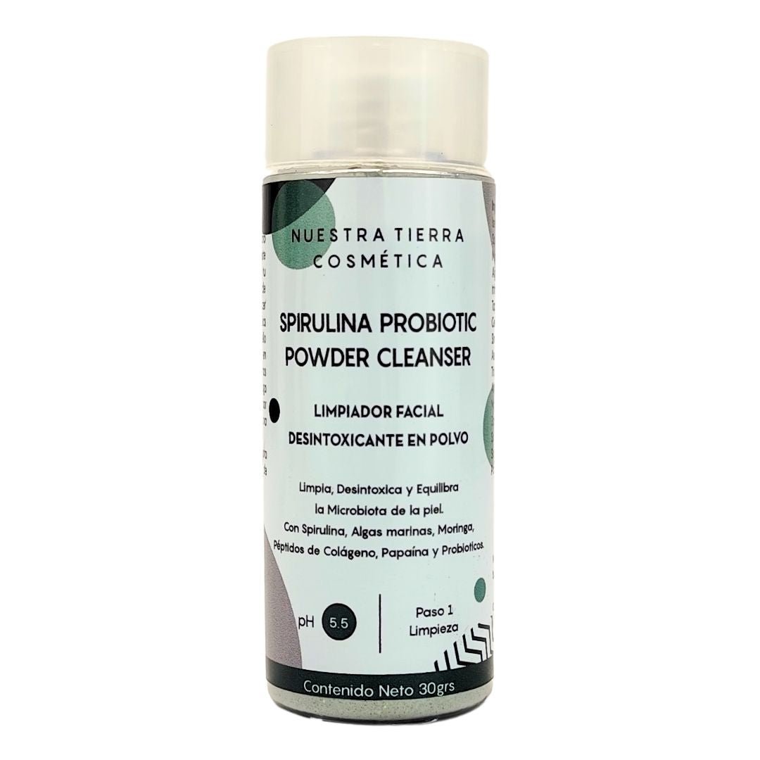 Spirulina Probiotic Powder Cleanser - Limpiador facial en polvo - Nuestra Tierra Cosmética Ancestral