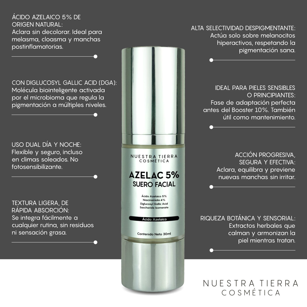 Suero Azelac 5% - Nuestra Tierra Cosmética Ancestral