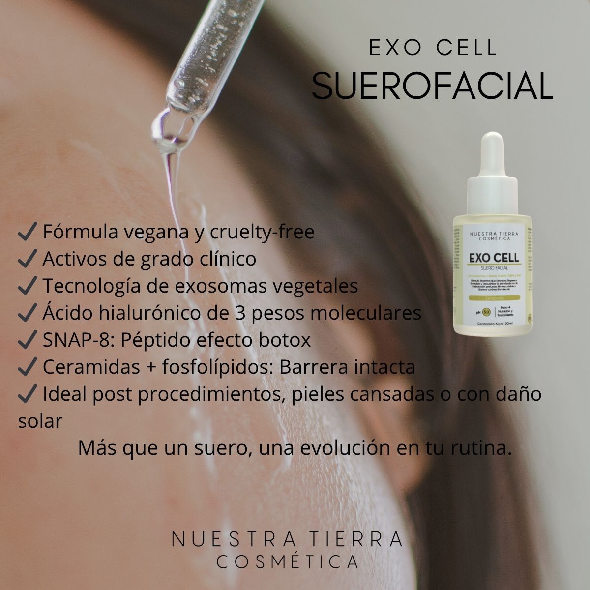 Suero Facial Exo Cell Exosomas + PDRN + Células Madre vegetales - Nuestra Tierra Cosmética Ancestral