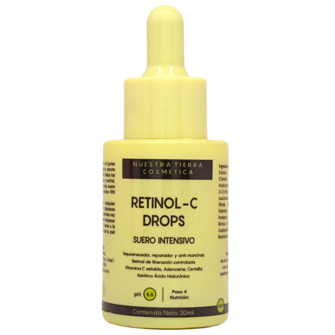 Suero Intensivo con Retinol de liberación controlada y Vit. C - Nuestra Tierra Cosmética Ancestral
