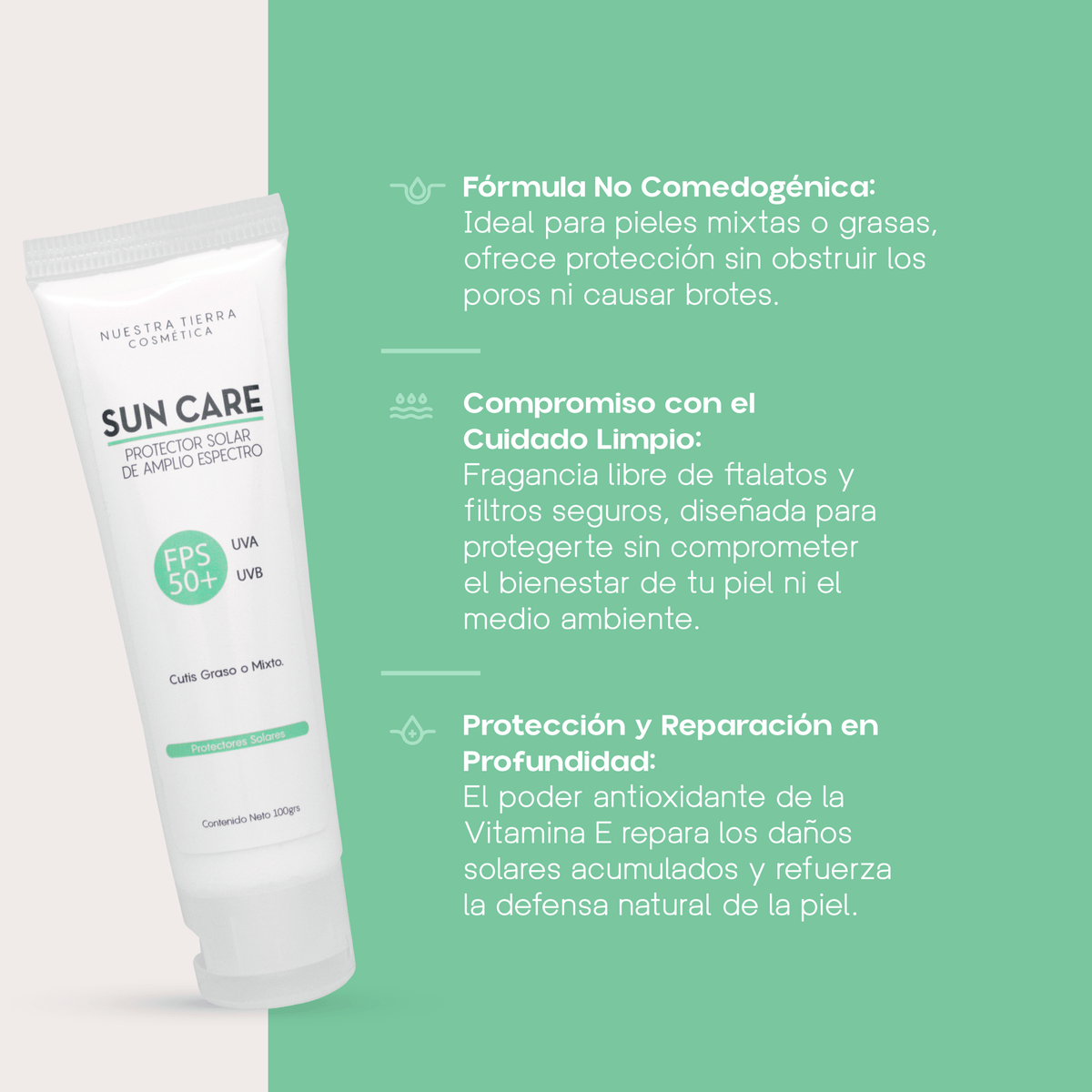 Sun Care Cutis Graso Mixto - Nuestra Tierra Cosmética Ancestral