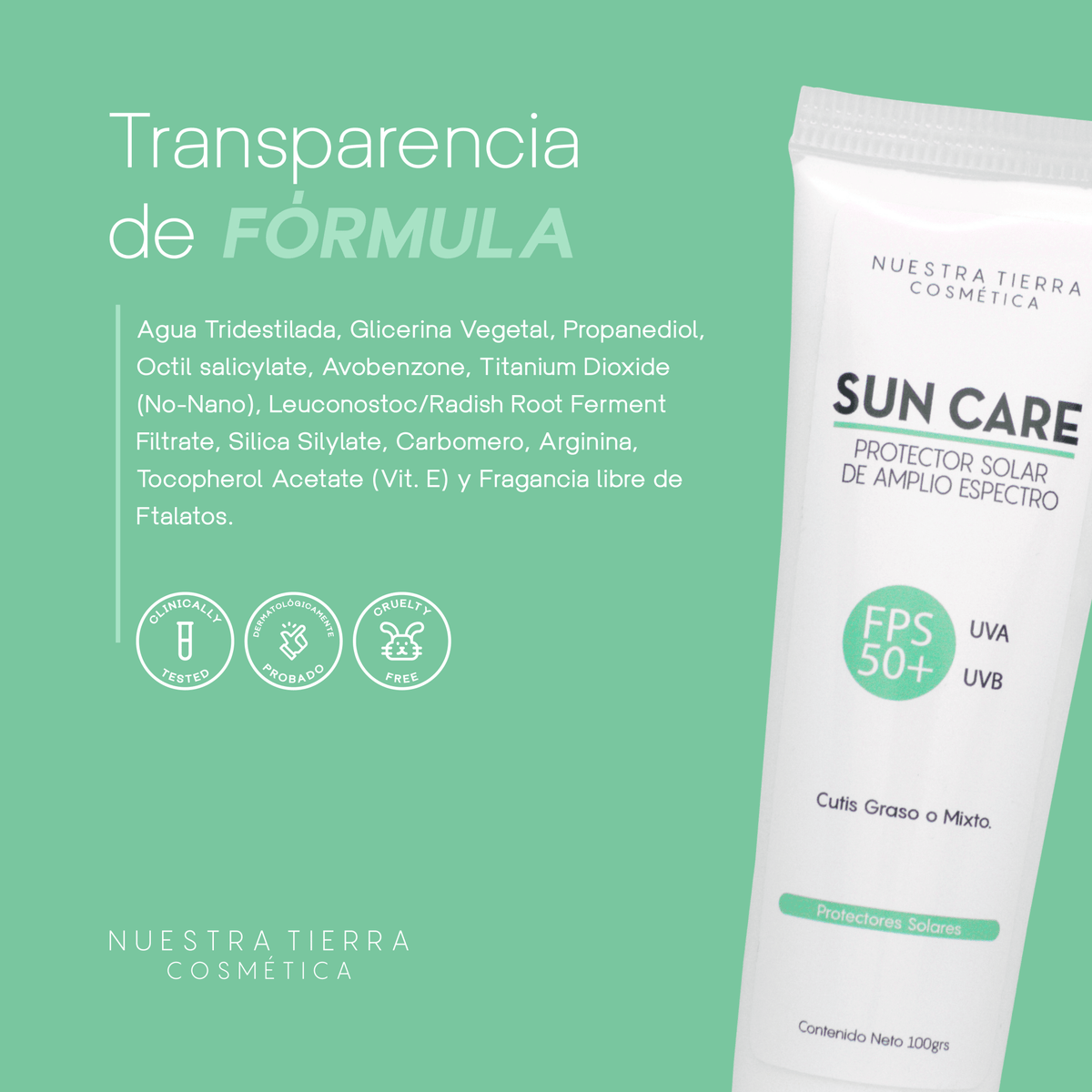 Sun Care Cutis Graso Mixto - Nuestra Tierra Cosmética Ancestral