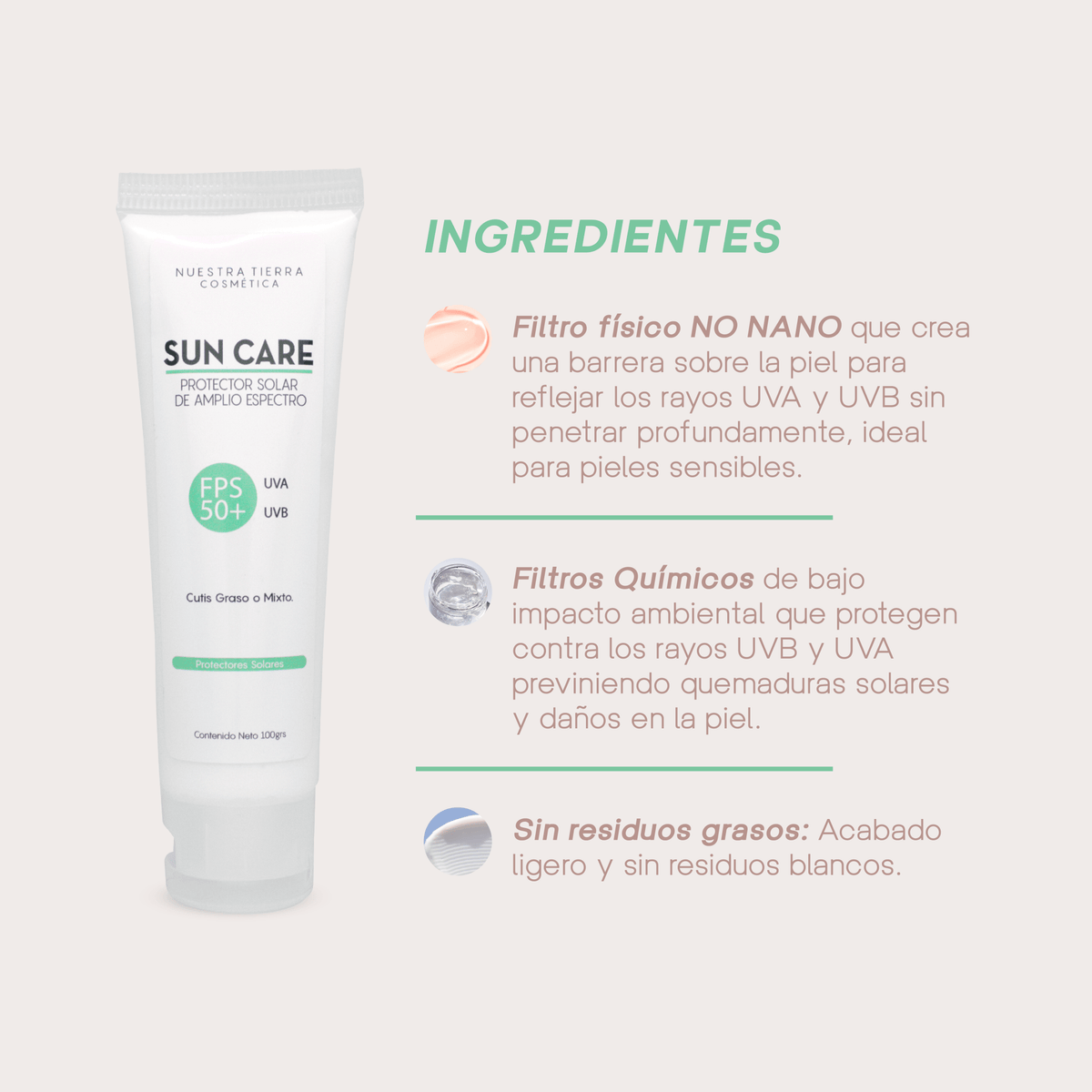 Sun Care Cutis Graso Mixto - Nuestra Tierra Cosmética Ancestral