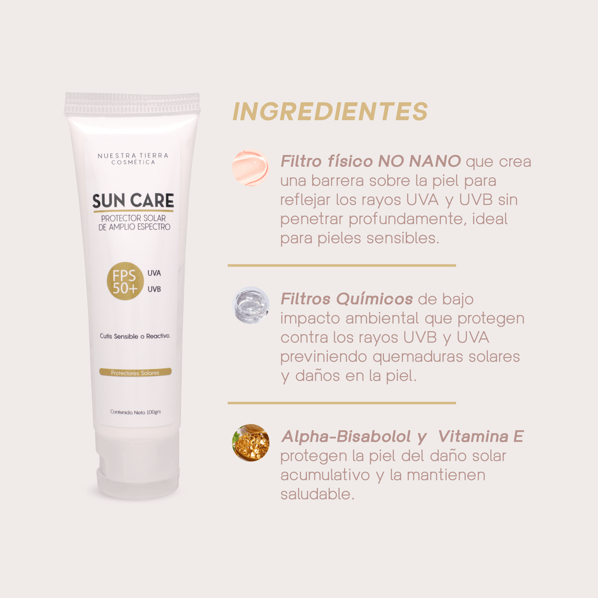 Sun Care Cutis Sensible - Nuestra Tierra Cosmética Ancestral
